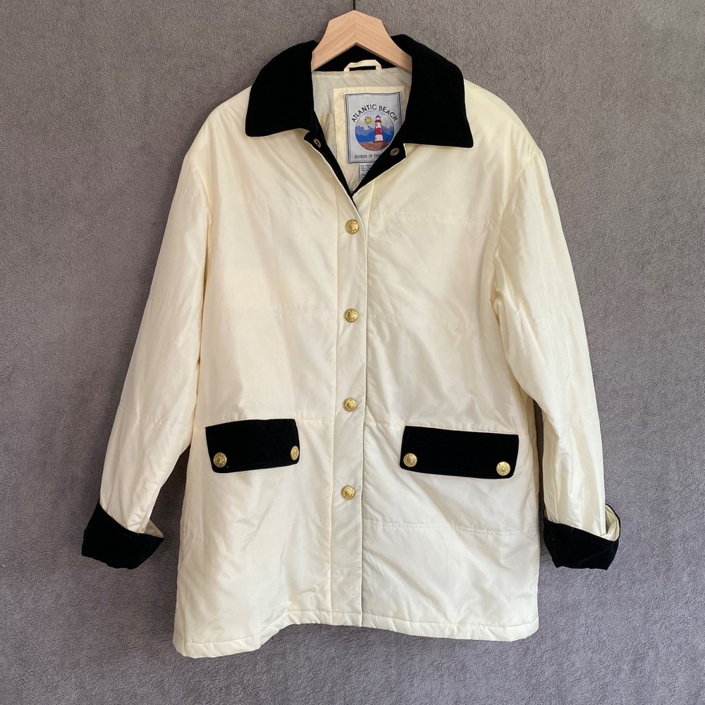 Vintage Womens 100% Silk Old Money‎ Jacket Size M Heritage Quiet Luxury Nautical